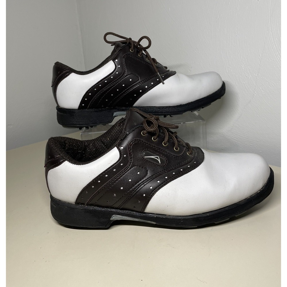 Size 10,5- Mens Acuity Pro Series Spiked Golf Shoes Brown/White Classic WHG00010